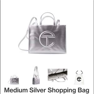 TELFAR Medium Silver Shopping Bag
